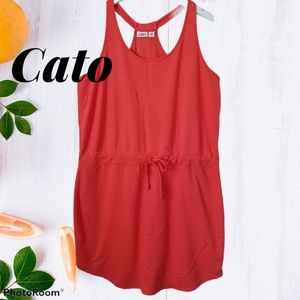 Cato  Coral Racerback Summer Dress With Front Tie Size XL